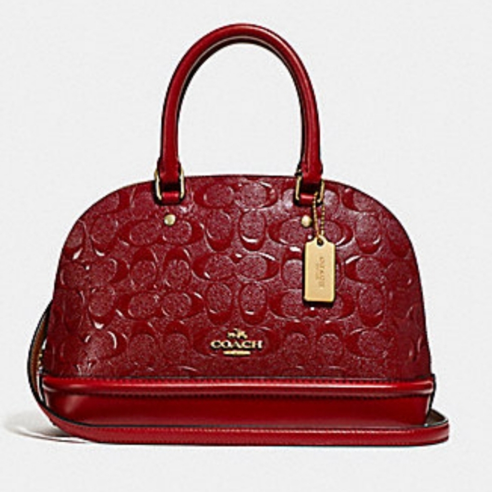 Coach Sierra and wallet set red embossed leather